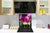 Paraschizzi vetro rinforzato – Paraspruzzi artistico stampato su vetro BS04 Serie soffioni e fiori  : Tulipano viola