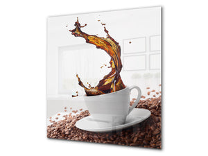 Printed Tempered glass wall art BS05A Coffee A Series: Spilled Coffee Beans 2