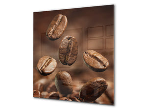 Printed Tempered glass wall art BS05A Coffee A Series: Coffee Beans Brown 1
