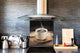 Aufgedrucktes Hartglas-Wandkunstwerk – Glasküchenrückwand BS05A Serie Kaffee A:  Black Coffee Brown