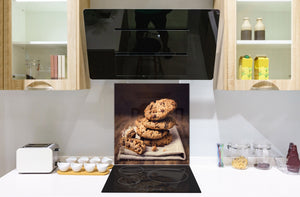 Stunning printed Glass backsplash BS06 Pastries and sweets: Cookies With Chocolate