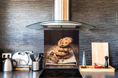 Stunning printed Glass backsplash BS06 Pastries and sweets: Cookies With Chocolate