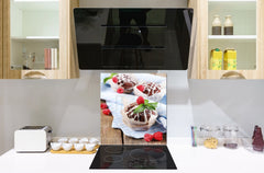 Protector antisalpicaduras – Panel de vidrio para cocina – BS06 Serie postres y dulces: Muffins Muffins