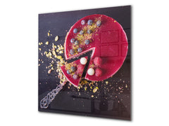 Antiéclaboussures de cuisine en verre BS06 Pâtisseries et desserts  Part de gâteau