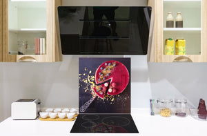 Protector antisalpicaduras – Panel de vidrio para cocina – BS06 Serie postres y dulces: Pedazo de pastel