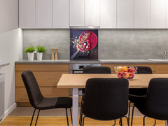 Antiéclaboussures de cuisine en verre BS06 Pâtisseries et desserts  Part de gâteau