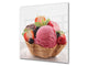 Tempered glass Cooker backsplash BS07 Desserts Series: Ice Cream Strawberry Fruit