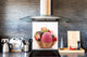 Glasrückwand mit atemberaubendem Aufdruck – Küchenwandpaneele aus gehärtetem Glas BS07 Serie Desserts:  Ice Cream Strawberry Fruit