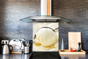 Glasrückwand mit atemberaubendem Aufdruck – Küchenwandpaneele aus gehärtetem Glas BS07 Serie Desserts:  Ice Cream