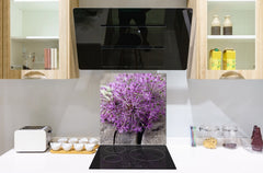 Tempered glass Cooker backsplash BS07 Desserts Series: Flower Of Garlic 3