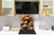 Pantalla anti-salpicaduras cocina – Frente de cocina de cristal templado – BS07 Serie desiertos: Nueces de madera marrón