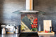 Pannello in vetro rinforzato – Paraschizzi in vetro – Paraspruzzi cucina e bagno BS08 Serie funghi e verdure: Erbe di olio di pomodoro