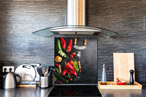 Rückwand aus gehärtetem Glas für Kochfeld – Glasauftankung – Rückwand für Küchenspüle BS08 Serie Pilze und Gemüse:  Herbs Spices 4
