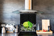 Rückwand aus gehärtetem Glas für Kochfeld – Glasauftankung – Rückwand für Küchenspüle BS08 Serie Pilze und Gemüse:  Lime With A Leaf