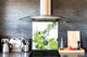 Aufkantung aus Hartglas – Glasrückwand – Rückwand für Küche und Bad BS09 Serie Wasserspritzer:  Lime Mint Water 1