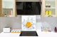 Glass kitchen splashback – Glass upstand BS09 Water splash Series: Orange In Water 1