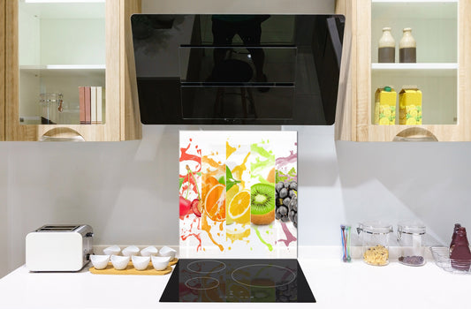 Glass kitchen splashback – Glass upstand BS09 Water splash Series: Fruit Juice