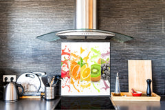 Glass kitchen splashback – Glass upstand BS09 Water splash Series: Fruit Juice