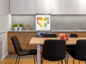 Aufkantung aus Hartglas – Glasrückwand – Rückwand für Küche und Bad BS09 Serie Wasserspritzer:  Heart Of Fruit