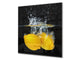 Aufkantung aus Hartglas – Glasrückwand – Rückwand für Küche und Bad BS09 Serie Wasserspritzer:  Lemon In Water