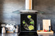 Elegante paraschizzi vetro temperato – Paraspruzzi cucina vetro – Pannello vetro BS09 Serie gocce d’acqua  Lime Mint Water 3