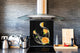 Aufkantung aus Hartglas – Glasrückwand – Rückwand für Küche und Bad BS09 Serie Wasserspritzer:  Orange In Water 2