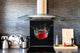 Elegante paraschizzi vetro temperato – Paraspruzzi cucina vetro – Pannello vetro BS09 Serie gocce d’acqua   Peperoni in acqua 1