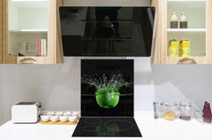 Glass kitchen splashback – Glass upstand BS09 Water splash Series: An Apple In The Cloud