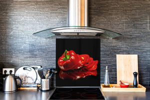 Art design Glass Upstand  BS10 Peppers Series: Sliced Pepper