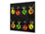 Elegante Hartglasrückwand – Glasrückwand für Küche – Glasaufkantung BS10 Serie Pfeffer:  Colorful Peppers