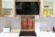 Frente de cocina de cristal templado BS10 Serie pimietos: Pimientos de madera