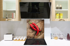 Art design Glass Upstand  BS10 Peppers Series: Paprika Peper 2