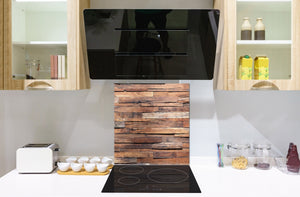 Einzigartiges Glas-Küchenpanel – Hartglas-Rückwand – Kunstdesign Glasaufkantung BS11 Holz- und Wandtexturen:  Wood Texture 2
