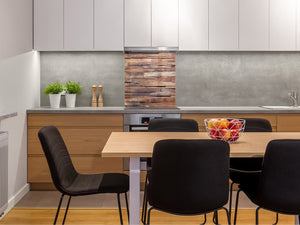 Panel de vidrio para cocinas antisalpicaduras de diseño – BS11 Serie Texturas madera y pared: Textura de madera 2