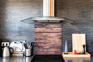 Panel de vidrio para cocinas antisalpicaduras de diseño – BS11 Serie Texturas madera y pared: Textura de madera 3