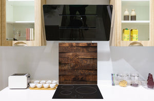 Einzigartiges Glas-Küchenpanel – Hartglas-Rückwand – Kunstdesign Glasaufkantung BS11 Holz- und Wandtexturen:  Wooden Boards 3