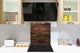 Panel de vidrio para cocinas antisalpicaduras de diseño – BS11 Serie Texturas madera y pared: Tablas de madera 3