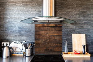Glass kitchen backsplash –Photo backsplash BS11 Wood and wall textures Series: Wooden Boards 3
