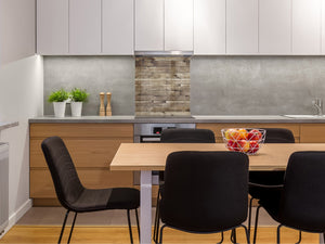 Panel de vidrio para cocinas antisalpicaduras de diseño – BS11 Serie Texturas madera y pared: Tablas de madera 4