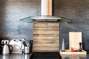 Panel de vidrio para cocinas antisalpicaduras de diseño – BS11 Serie Texturas madera y pared: Tablas de madera