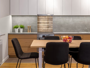 Panel de vidrio para cocinas antisalpicaduras de diseño – BS11 Serie Texturas madera y pared: Tablas de madera
