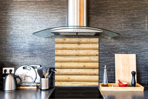 Panel de vidrio para cocinas antisalpicaduras de diseño – BS11 Serie Texturas madera y pared: Serie madera y pare Bolas de arbol de madera