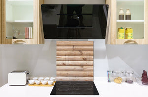 Panel de vidrio para cocinas antisalpicaduras de diseño – BS11 Serie Texturas madera y pared: Serie madera y pare Bolas de arbol de madera 2