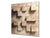 Paraschizzi cucina vetro – Paraschizzi vetro temperato – Paraschizzi con foto BS11 Trame legno e muri: Quadrati di legno