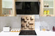 Panel de vidrio para cocinas antisalpicaduras de diseño – BS11 Serie Texturas madera y pared: Serie madera y pare Cuadrados de madera