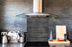 Glass kitchen backsplash –Photo backsplash BS11 Wood and wall textures Series: Gray Wood 1