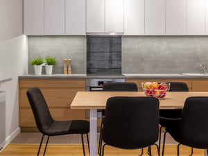 Panel de vidrio para cocinas antisalpicaduras de diseño – BS11 Serie Texturas madera y pared: Serie madera y pare Madera gris 1