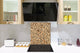 Panel de vidrio para cocinas antisalpicaduras de diseño – BS11 Serie Texturas madera y pared: Serie madera y pare Corte de madera