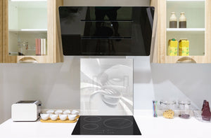 Glas Küchenrückwand – Hartglas-Rückwand – Foto-Rückwand BS12 Weiße und graue Texturen: Geometry Abstraction 1