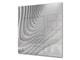 Paraschizzi vetro rinforzato – Paraspruzzi artistico stampato su vetro BS12 Trame bianche e grigi: Geometria Astrazione 2